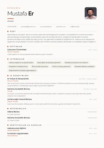 Avukat Cv Örnekleri cv indir